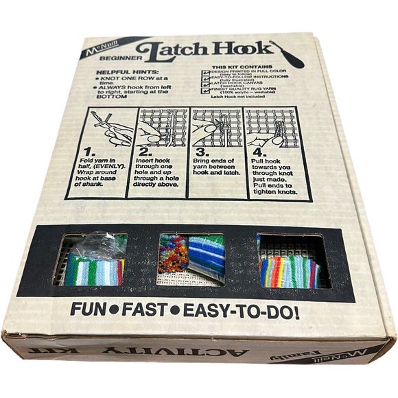 VTG McNeill LARGE Latch Hook Rug Kit 1983 No. 7611 Balloon II Wall Decor Hanging - Picture 7 of 16